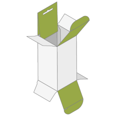 Aufhängeschachtel mit Einstecklasche